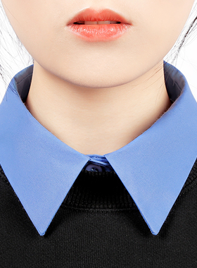 蓝色假领子百搭配饰领秋冬季百搭女内搭商务型职业衬衫假衣领装饰