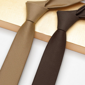 免打结黑色棕色正装 休闲拉链式 英伦手打日系咖 领带6cm窄韩版 男士