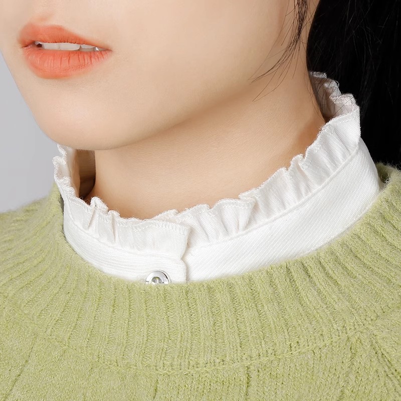 衬衣领假领子女白色冬季厚款