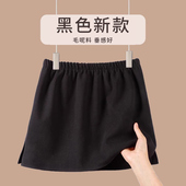 秋冬屁帘女鲨鱼裤 遮屁股神器黑色短裙毛呢半身裙打底裤 卫衣裙子