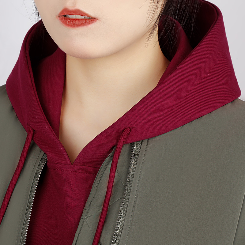 高档连帽假领子女百搭假领酒红色卫衣假帽子内搭秋冬配毛衣多功能