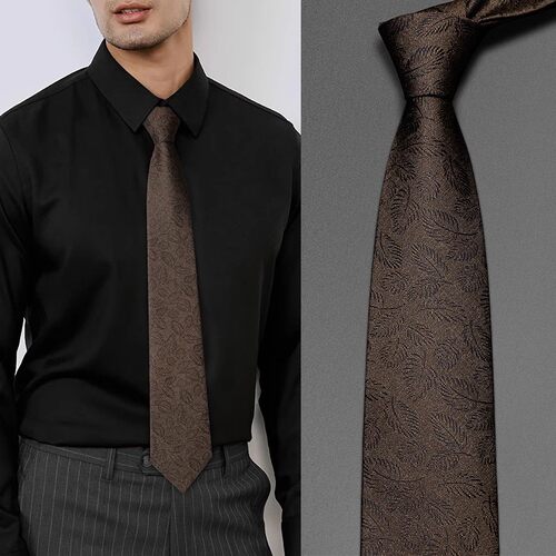 男士领带高档棕色手打复古英伦