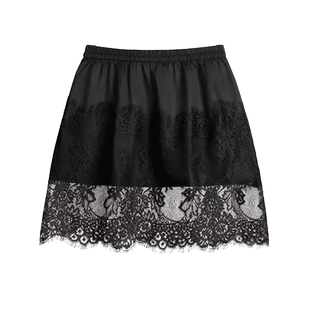 黑色蕾丝小屁帘卫衣打底神器女半身裙秋冬叠穿内搭遮屁股下摆长款