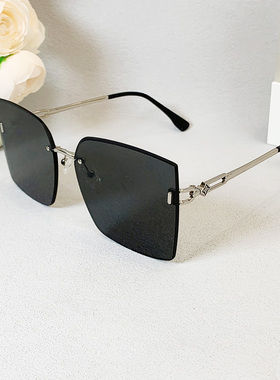 无框切边尼龙高清大框墨镜