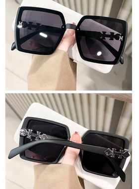 女潮爱马大框方形防晒遮阳墨镜网红小红书同款高颜值显脸小太阳镜