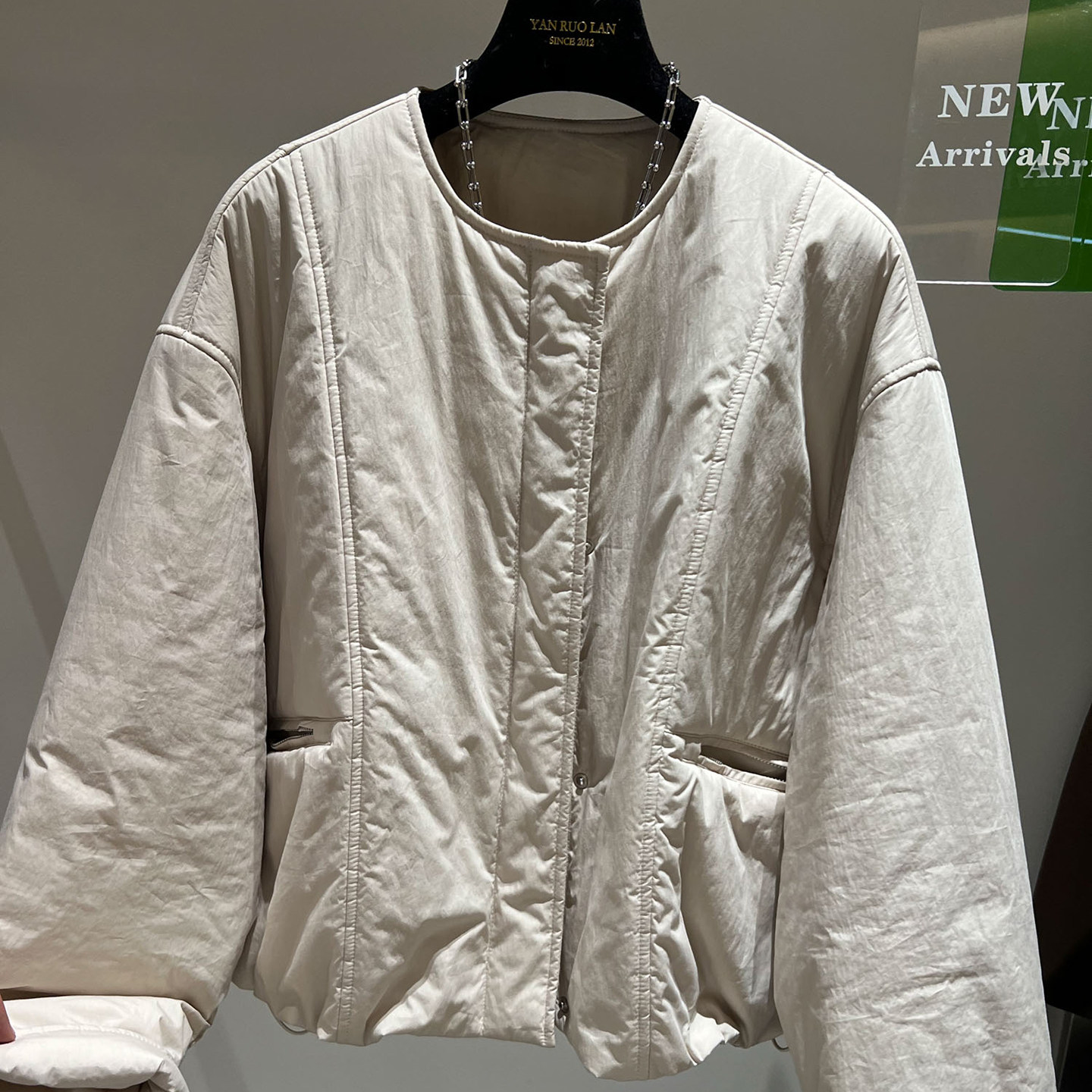 欧货高端圆领纯色日系休闲宽松保暖棉衣外套女冬季小个子短款棉服