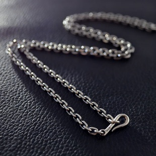 项链潮长款 不拘S925纯银3.2mm太角链男士 毛衣链日韩风 多长度