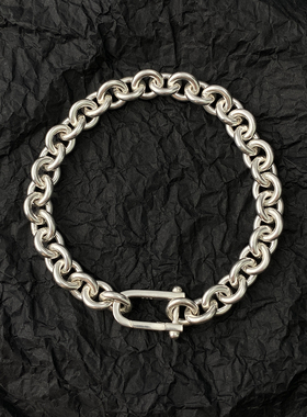 不拘S925纯银马蹄扣链条男士手链潮中性小众简约大方高级感