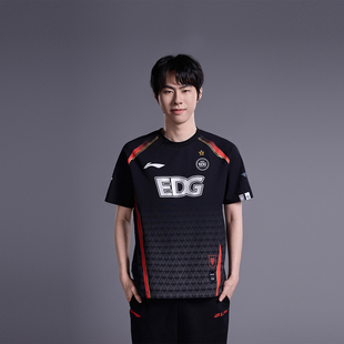 李宁LPL赛季EDG战队经典队服短袖T恤男女潮流夜光运动服ATSU671-1