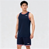 李宁篮球系列男子夏季 运动速干简约舒适专业比赛套装 AATV025