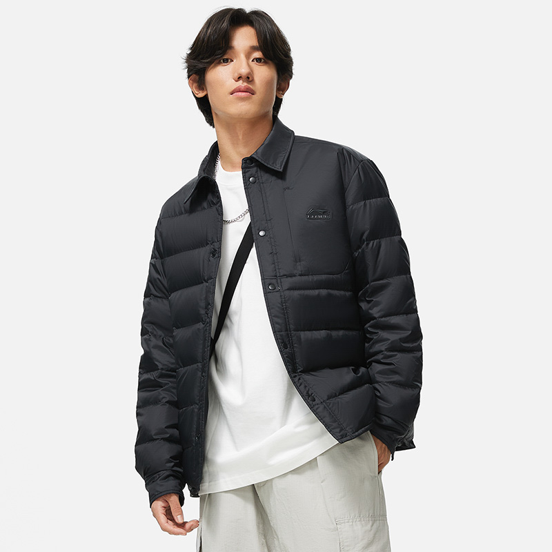 外套短款羽绒服李宁保暖立领