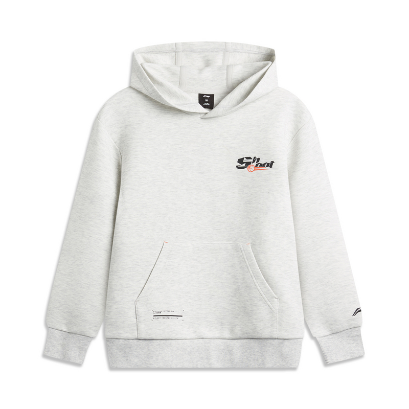 李宁男大童冬篮球系列时尚舒适简约宽松套头连帽卫衣YWDU183-B品