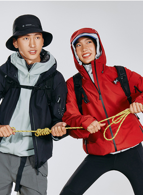 李宁CF溯万龙甲冲锋衣中性户外系列防风防泼水冲锋衣ACFU003-B品