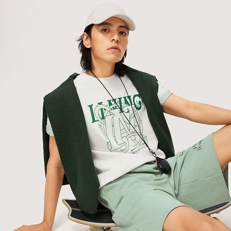 李宁男女同款T恤夏季新品简单易搭舒适透气短袖文化衫AHSU315-B品