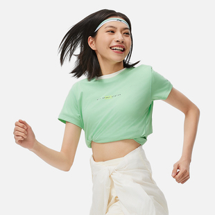 李宁短袖夏季女子跑训系列舒适透气简约常规圆领T恤衫ATSU190-B品