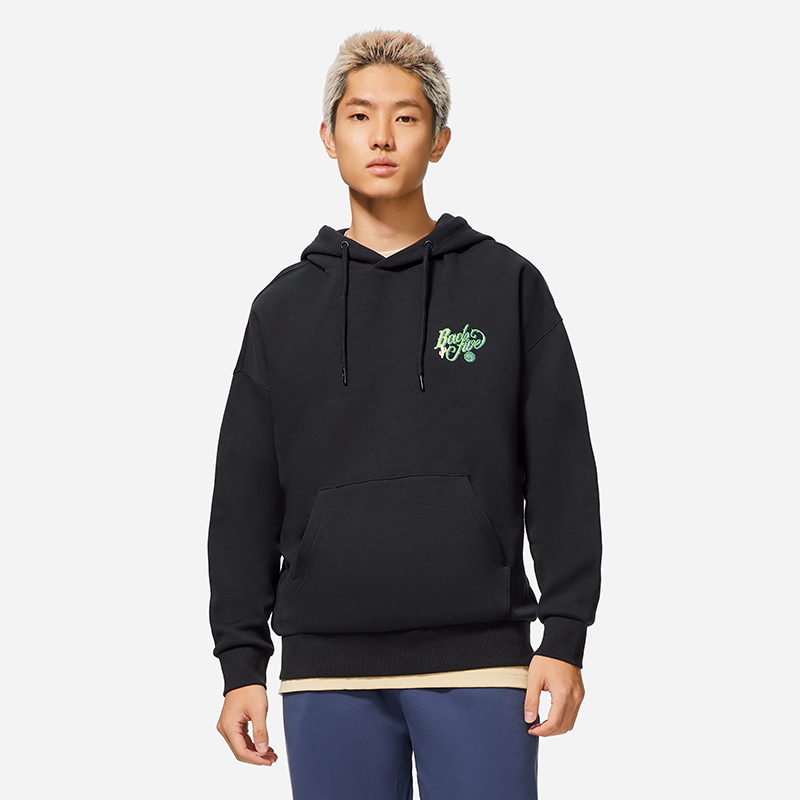 李宁卫衣男秋篮球系列时尚舒适透气宽松休闲套头连帽卫衣AWDS657-