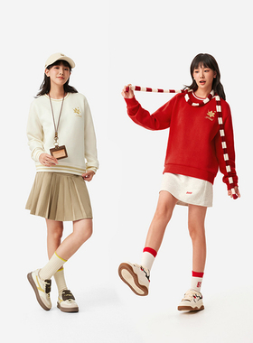 李宁日进斗金卫衣女士2025新年红色上衣针织长袖运动服AWDV182-B