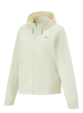 李宁跑步系列软壳衣女冬季加绒保暖宽松连帽运动风衣AFDU348-B品