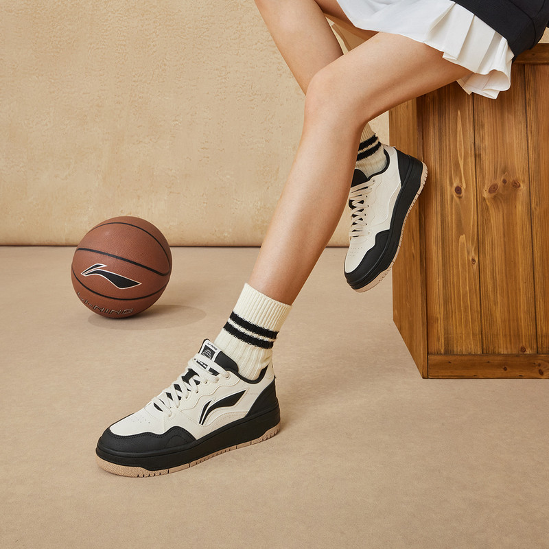 李宁运动生活系列女子复古轻盈柔软回弹潮流休闲鞋AGCU310-4-B品