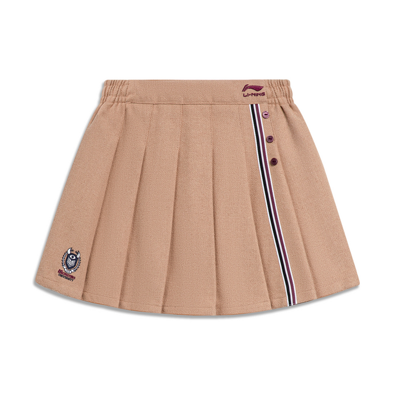 LI-NING/李宁运动生活系列女大童休闲学院风可爱短裙YSKT120-B品