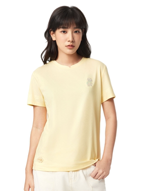 李宁运动生活系列女子夏季户外运动休闲百搭短袖文化T恤AHSVB94