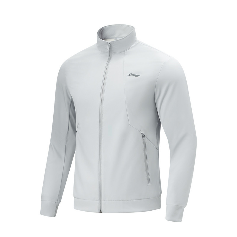 李宁夹克男款春季健身系列时尚简约常规休闲夹克外套AJDU147-B品