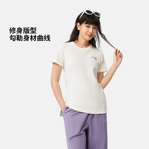 李宁短袖T恤夏女款运动潮流系列时尚透气修身圆领文化衫AHSV540-