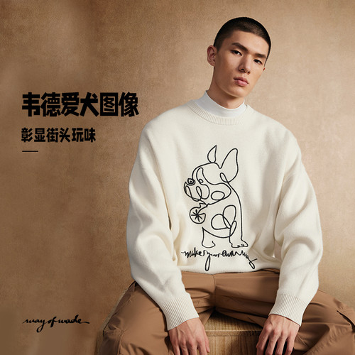 男子韦德时尚潮宽松李宁编织衫