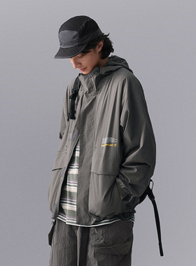 李宁CF朔男女同款夹克春秋防泼水速干连帽宽松外套AJDU249-B品