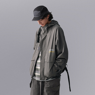 李宁CF朔男女同款 B品 夹克春秋防泼水速干连帽宽松外套AJDU249