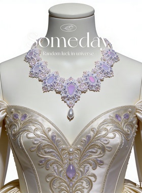 月落紫纱卢浮宫串珠项链材料包手工项链保色送女友闺蜜生日礼物