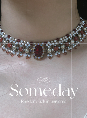 维多利亚幻影项链串珠材料包闺蜜送礼女友礼物红色白搭diy材料