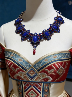 卢浮宫青金手工串珠项链材料包