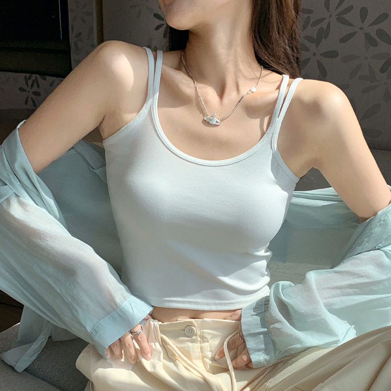 吊带背心打底内搭女白色夏季美背抹胸内搭修身显瘦上衣辣妹无袖潮