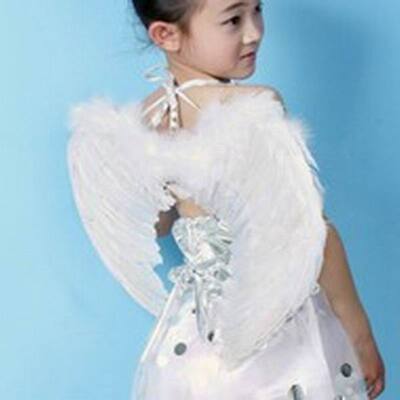 天使羽毛翅膀儿童舞台演出道具婚礼仿真装饰鸵鸟羽毛插花长羽毛条