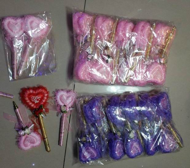 开业庆典签到笔金色笔芯签到笔婚礼鸡心笔羽毛签到笔签到册专用笔
