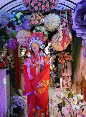 中式婚礼道具 花轿新人中式新娘新郎服   古典演出服婚庆道具布艺