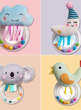 英国 Taf Toys婴儿安抚摇铃云朵月亮毛绒玩具0-1岁抓握新生儿宝宝