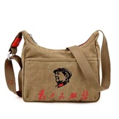 包邮 为人民服务帆布包毛主席包男包休闲复古单肩斜跨大包iPad差包