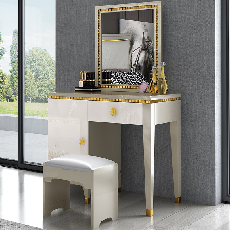 Postmodern dresser Simplicity Dressing tables Mirror Small apartment Dresser Gray gold Mixed color Makeup stoolin the Residential furniture , Tables , Dressing/Desk  category - from Buy2taobao.com to provide professional Taobao agent buy service