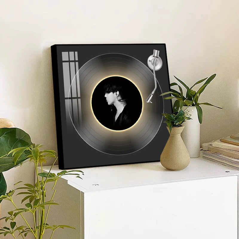 权志龙黑胶唱片装饰画蓝牙音响立体氛围感礼物客厅卧室发光摆件画