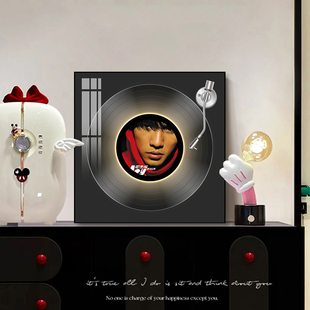 周杰伦黑胶唱片装饰画咖啡厅立体氛围感摆件画音乐餐吧蓝牙音响