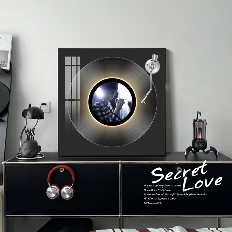 华晨宇黑胶唱片装饰画创意礼品客厅卧室蓝牙音响立体氛围感摆件画