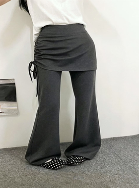 X2 【面膜裤】气质屁帘微喇裤女夏季好穿高腰显瘦休闲裤垂坠感裤