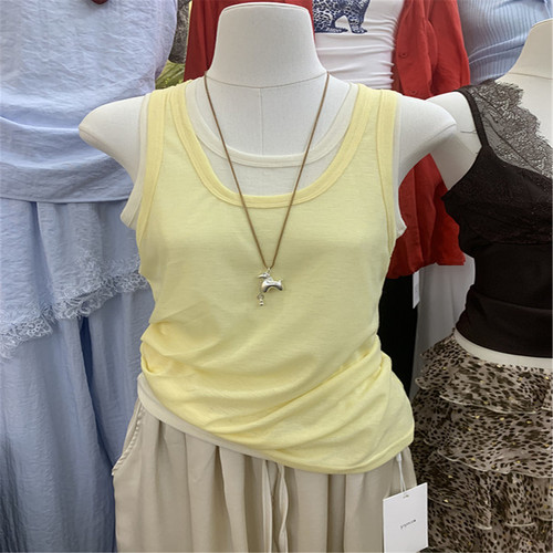 YIYOU夏季撞色修身显瘦吊带背心