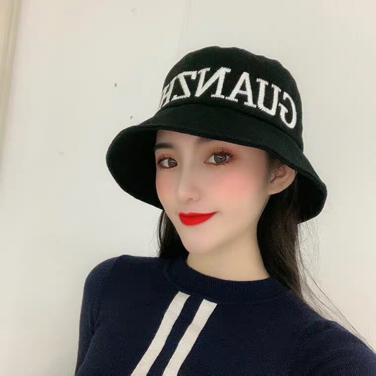 渔夫帽女春秋韩版刺绣英文显脸小遮阳帽网红帽子夏天街头嘻哈盆帽