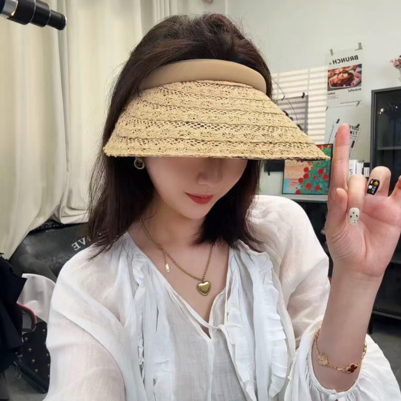夏季新款蕾丝防晒空顶帽