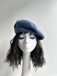原创英伦复古蓓蕾潮纯棉牛仔蓝色画家帽气质时尚张天爱同款贝雷帽