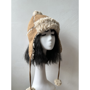 原创皮毛一体毛毛帽子女款冬显脸小保暖雷锋帽冬季东北滑雪户外韩