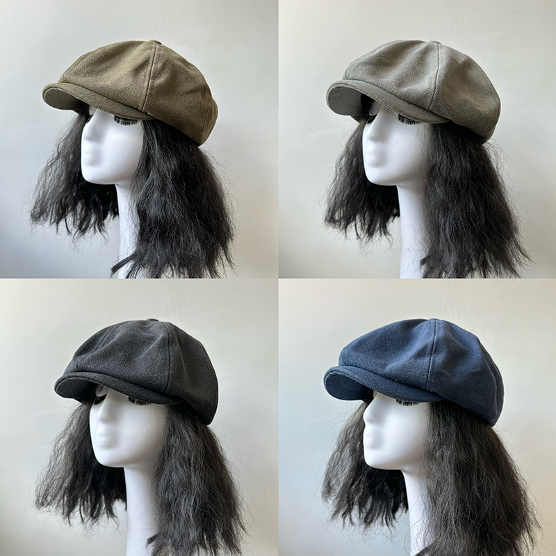 原创日系硬挺帆布绅士休闲男女英伦复古风时尚报童帽显脸小百搭潮